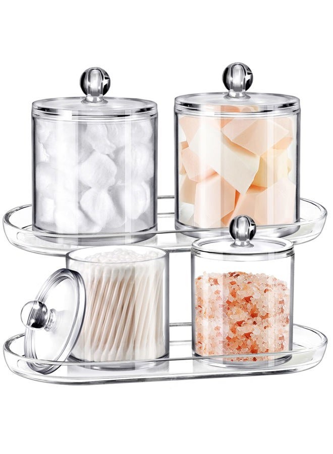 SheeChung Acrylic Vanity Tray, 2 Pack, Clear, 9.65 in x 4.5 in x 0.79 in, Catchall Tray, Countertop Sink Tray Dispenser, Sturdy Holder for Cabinet, Shelf, Cupboard, or Closet Organization - Image 2