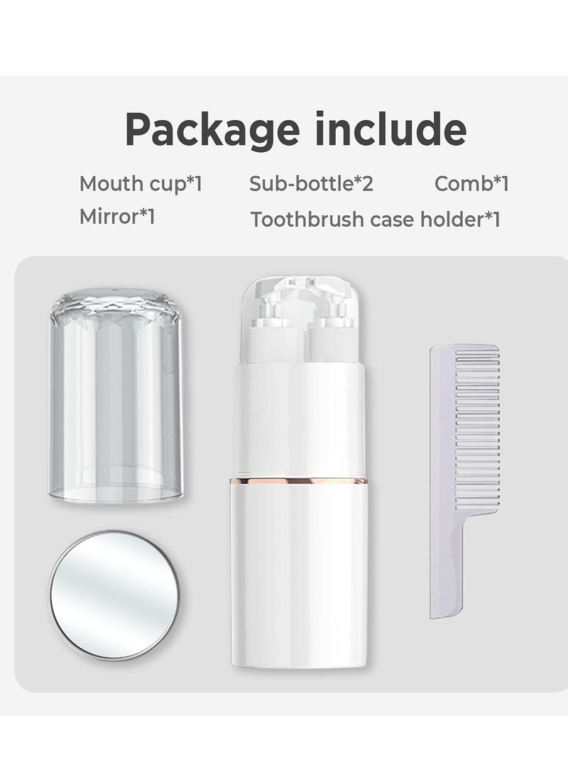 SYOSI 5 in 1 Travel Toothbrush Case with Lid Portable Travel Toothbrush Holder Toiletry Cup Travel Camping School Toothbrush Travel Container Travel Wash Set  - Image 4