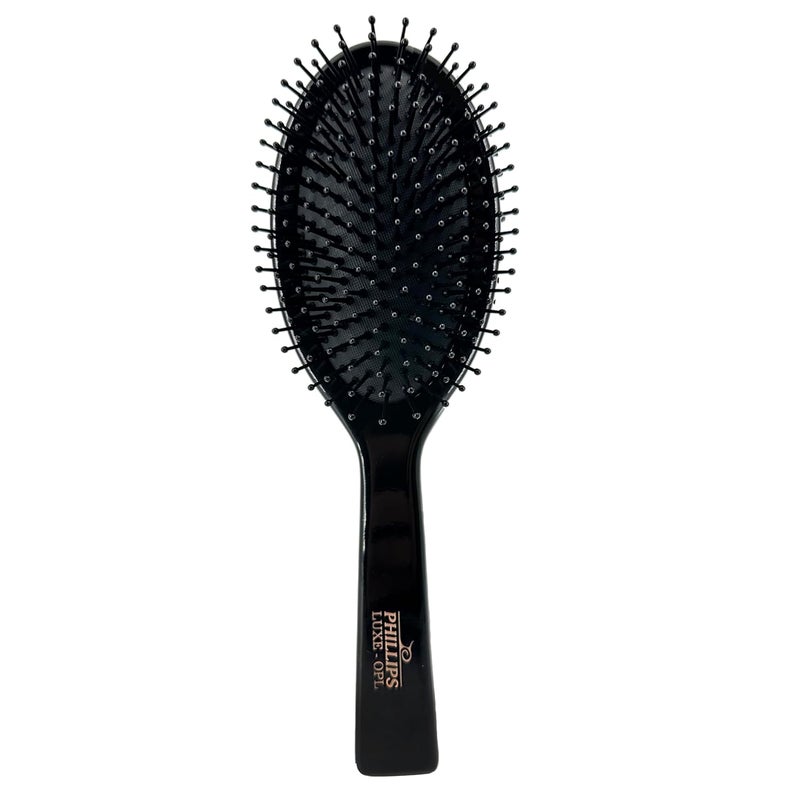 Phillips Brush Luxe Oval Paddle Hair Brush Sleek Black Color with Gold Accents  925 inch Detangler Paddle Brush from the Luxe Series by Phillips Brush
