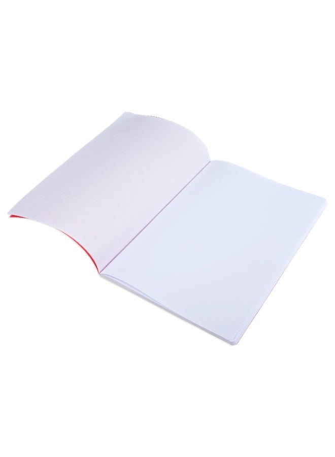 FIS Notebook, Soft Cover PP Materials, Size A4(210x297mm), Plain White Paper, 80 Sheets, 160 Pages, 2 Round Edges, Packet of 5 Pieces, Neon Red Color-FSNBA4PLPPNRE - Image 3