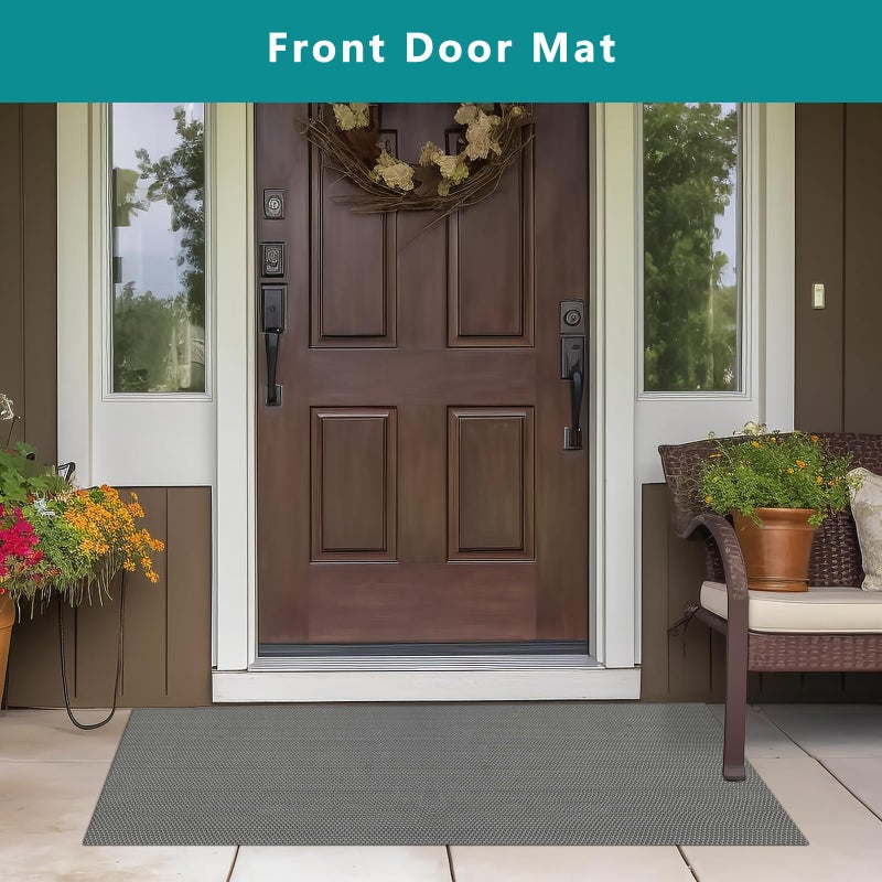 WochiTV Non Slip Drainage Mats PVC Pool Floor Mat 0.23'' Thick Outdoor Indoor Parking Space Mat for Bathroom Garage Basement Backyard Commercial Kitchen 3x3.3Ft, Grey - Image 5