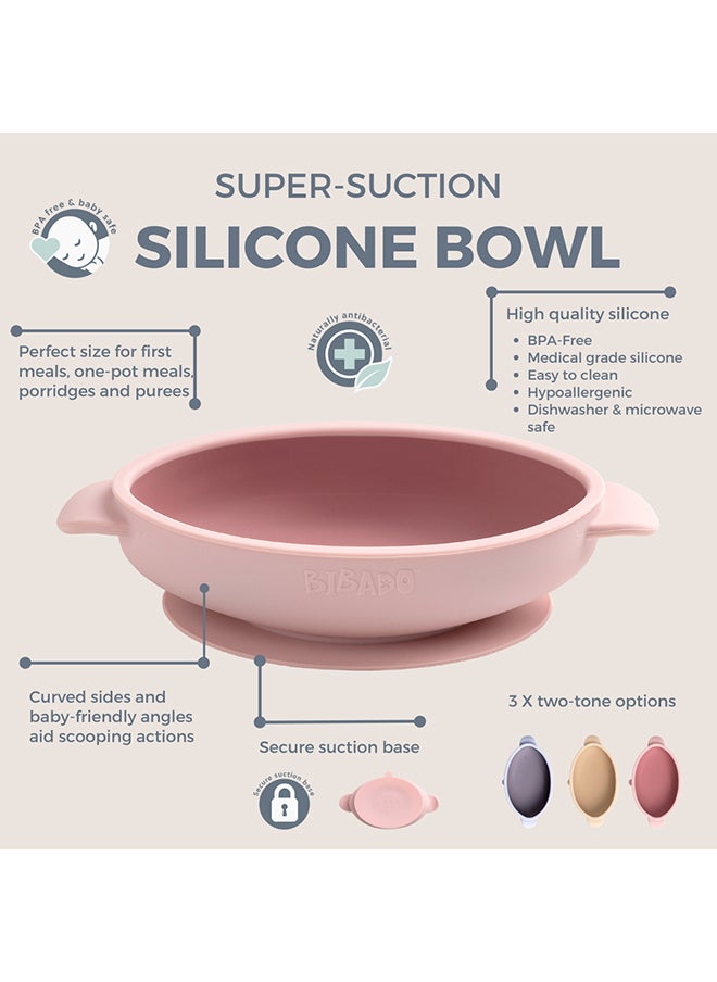 bibado Silicone Suction Bowl, Helps Babies To Grips With Scooping And Independent Feeding Suitable For 6 Months To 3 Years - Blush  - Image 3