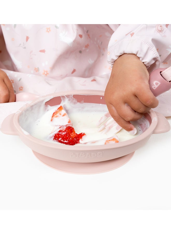 bibado Silicone Suction Bowl, Helps Babies To Grips With Scooping And Independent Feeding Suitable For 6 Months To 3 Years - Blush  - Image 4