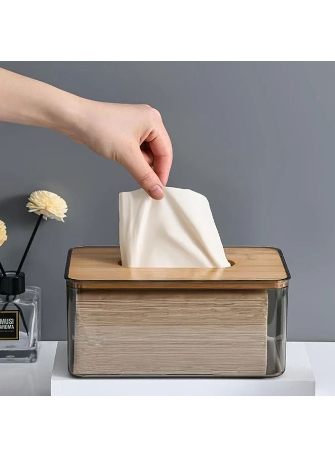 Transparent Acrylic Tissue Box Holder Modern Minimalist Design Easy Access Lid - Image 5