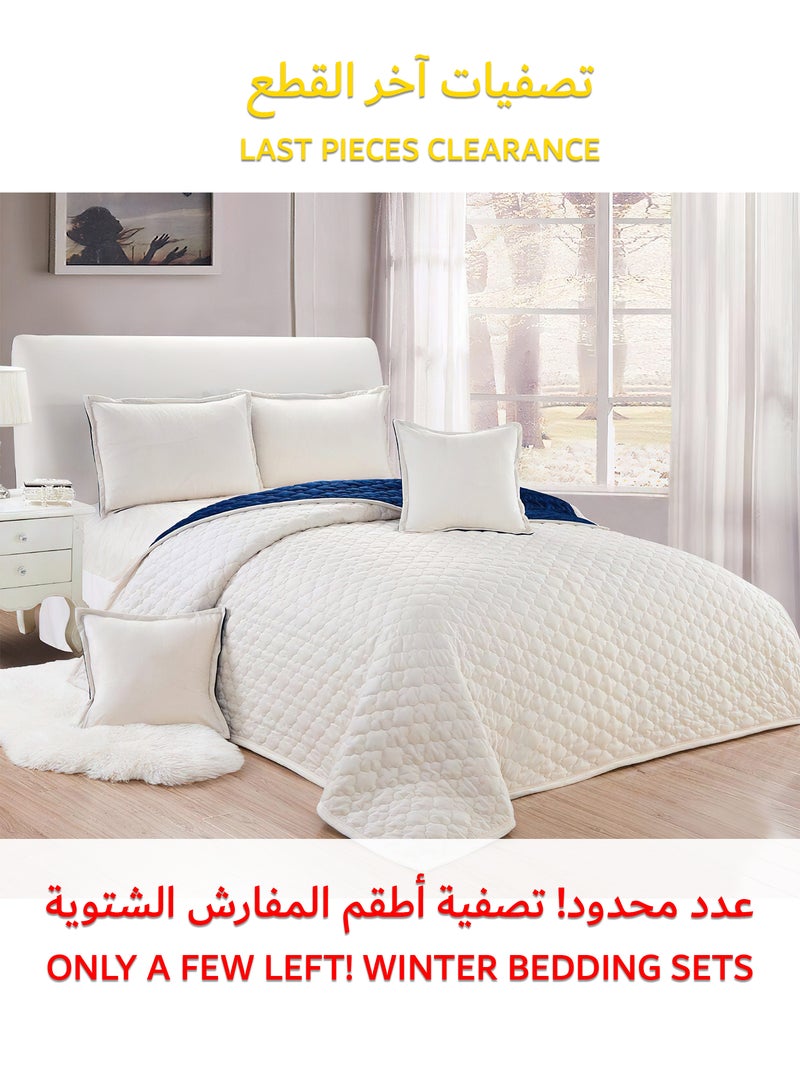 Sleep night Soft Velvet Comforter set, 6 Pcs Soft Bedding Set, King Size 220x240cm - Image 1