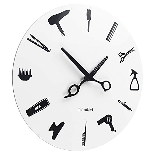 Timelike Barber Equiment Tools Wall Clock Modern Design Barber Shop Business Sign Wall Watch Beauty Hair Salon Clock Hairdresser Gift - Image 4