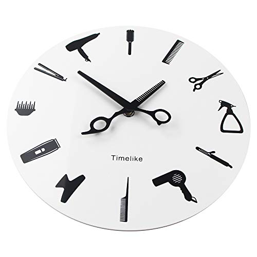 Timelike Barber Equiment Tools Wall Clock Modern Design Barber Shop Business Sign Wall Watch Beauty Hair Salon Clock Hairdresser Gift - Image 2
