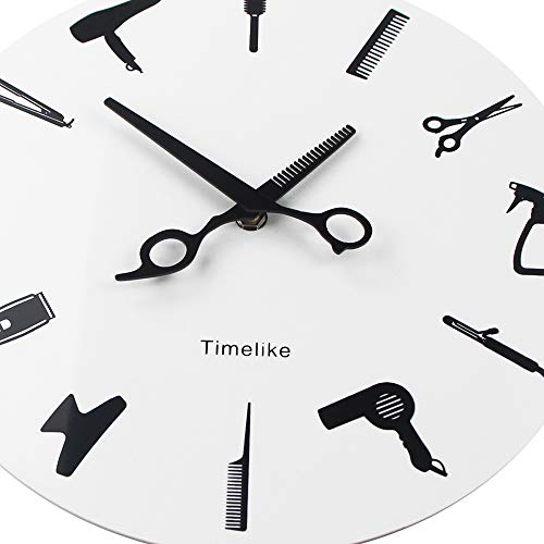 Timelike Barber Equiment Tools Wall Clock Modern Design Barber Shop Business Sign Wall Watch Beauty Hair Salon Clock Hairdresser Gift - Image 3