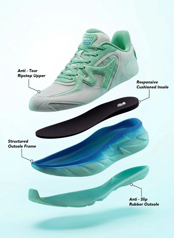 The Souled Store  The Souled Store Men MACH 1 Colourblocked Sea Green Low Top Sneakers  | Best Price UAE