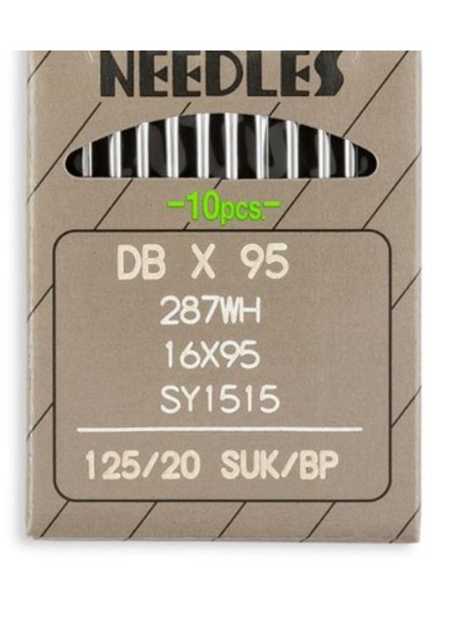 إبر ماكينة خياطة صناعية، رأس كروي متوسط، مقاس 20، DBx95/287WH/16x95/SY1515 - عبوة 10 قطع