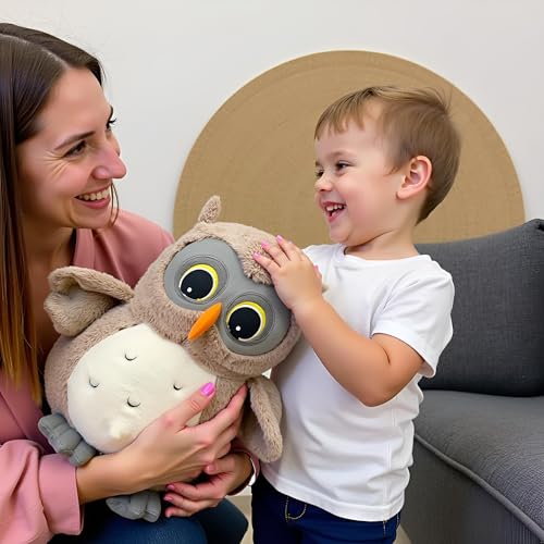 Ryttir 15.7 Inch Chubby Gray Owl Stuffed Animal, Adventure Stuffed Owl Plush Toy, Brave Boy's and Girl's Room Decor, Funny Owls Gift for Kids and Women - Image 5