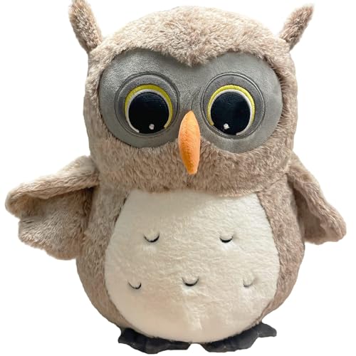 Ryttir 15.7 Inch Chubby Gray Owl Stuffed Animal, Adventure Stuffed Owl Plush Toy, Brave Boy's and Girl's Room Decor, Funny Owls Gift for Kids and Women - Image 1