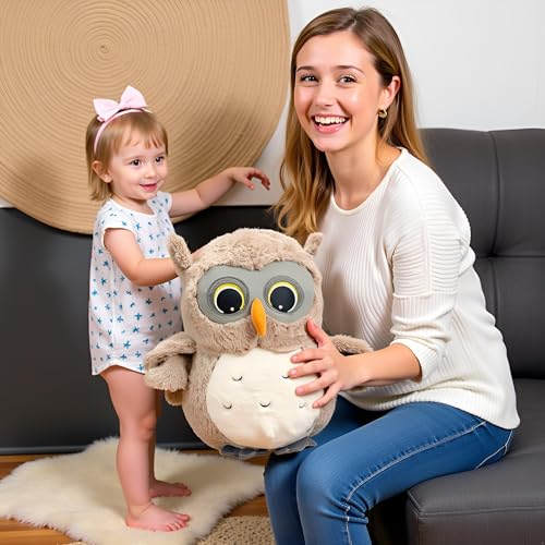 Ryttir 15.7 Inch Chubby Gray Owl Stuffed Animal, Adventure Stuffed Owl Plush Toy, Brave Boy's and Girl's Room Decor, Funny Owls Gift for Kids and Women - Image 4