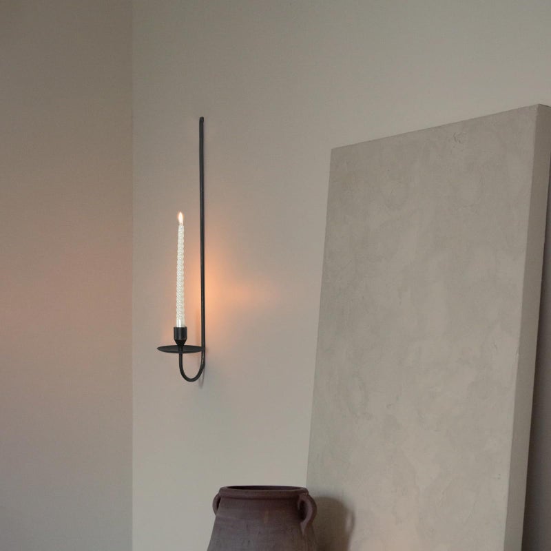 SUJUN 24.8" Iron Metal Wall Candle Sconce Holder, Set of 2 Wall Mount Candle Holders Modern Wall Candle Sconces Hanging for Living Room Farmhouse Fireplace Wedding - Image 4