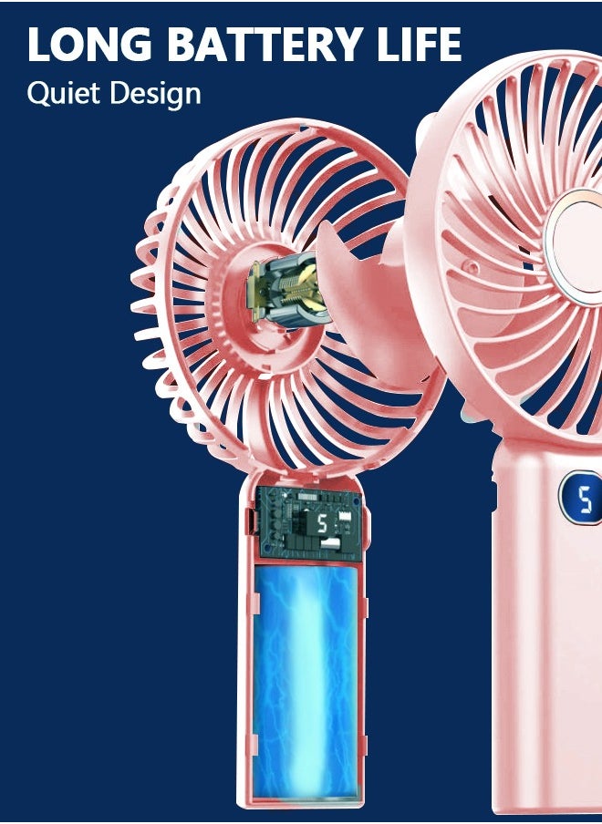 SUCITY Portable Handheld Fan - 5 Gear Personal Fan - Mini Fan Multifunctional - Digital Display Silent Fan - Long Endurance Pocket Fan  - Image 3