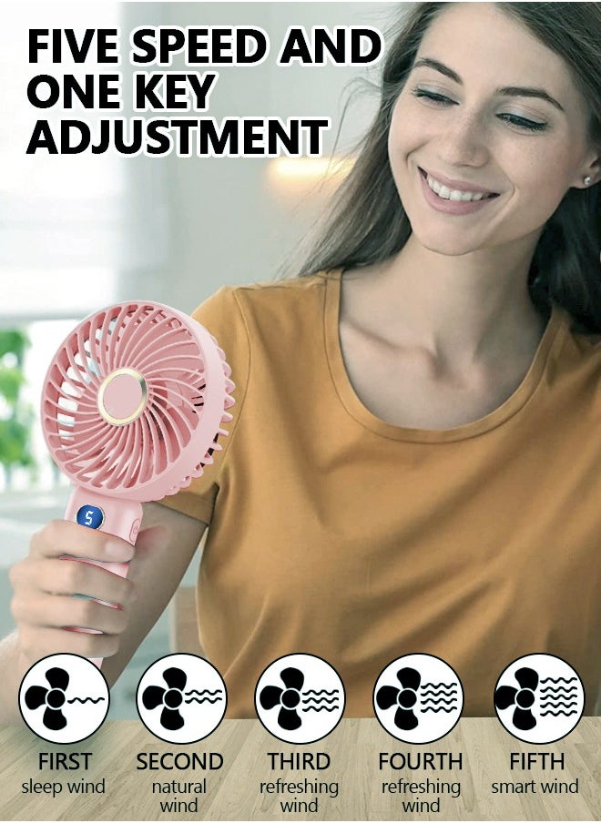 SUCITY Portable Handheld Fan - 5 Gear Personal Fan - Mini Fan Multifunctional - Digital Display Silent Fan - Long Endurance Pocket Fan  - Image 5