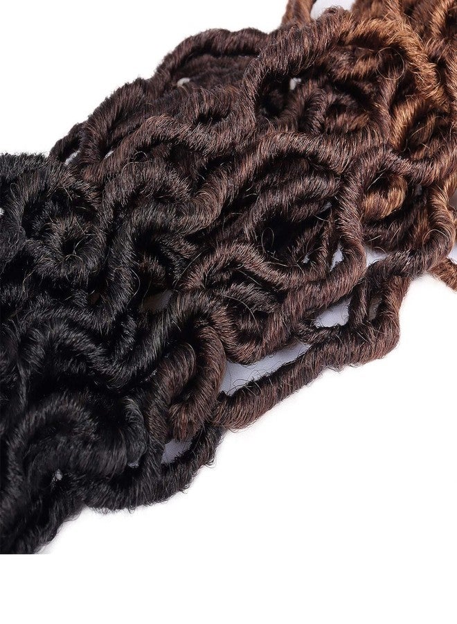 ريتزكارت وصلات شعر كروشيه من Goddess Faux Locs، خصلات ناعمة ذات حلقات مسبقة مع أطراف مجعدة (مزيج من البني والأسود الذهبي) - Image 2