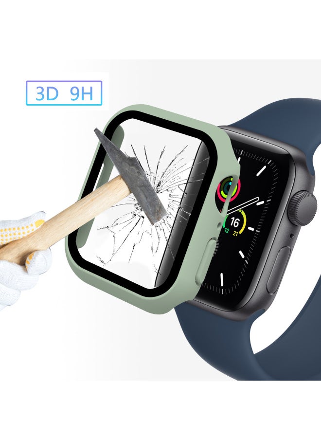Generic - Suitable For Iwatch9 Watch Protective Shell PC Hard Shell Tempered Film Integrated Protective Cover 8/7/6 For Apple Watch Case-Color:Khaki-Exterior Dimension:45mm(7 Generations With Keys) - Image 1