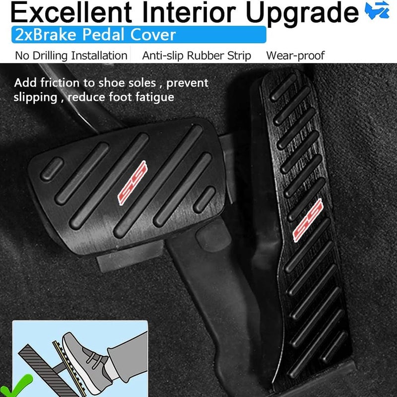 BOYOUS 2PCS Aluminum Alloy Anti-Slip Brake and Accelerator Pedal Pads Cover Set for Chevrolet Camaro 2016-2023 - Image 3