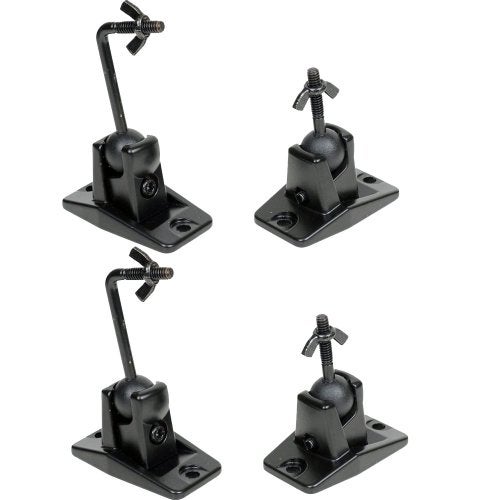 VideoSecu Universal Wall Ceiling Audio Mount for Home Theater Satellite Speaker - 4 Packs MS40B4 WN3 - Image 1