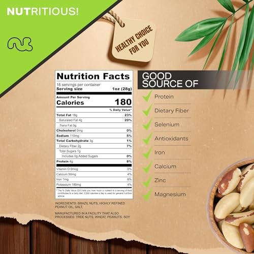 NUT CRAVINGS - Brazil Nuts Roasted & Salted - No Shell, Whole (16oz - 1 LB) Bulk Nuts Packed Fresh in Resealable Bag - Healthy Protein Food Snack, Food Assortments - Image 4