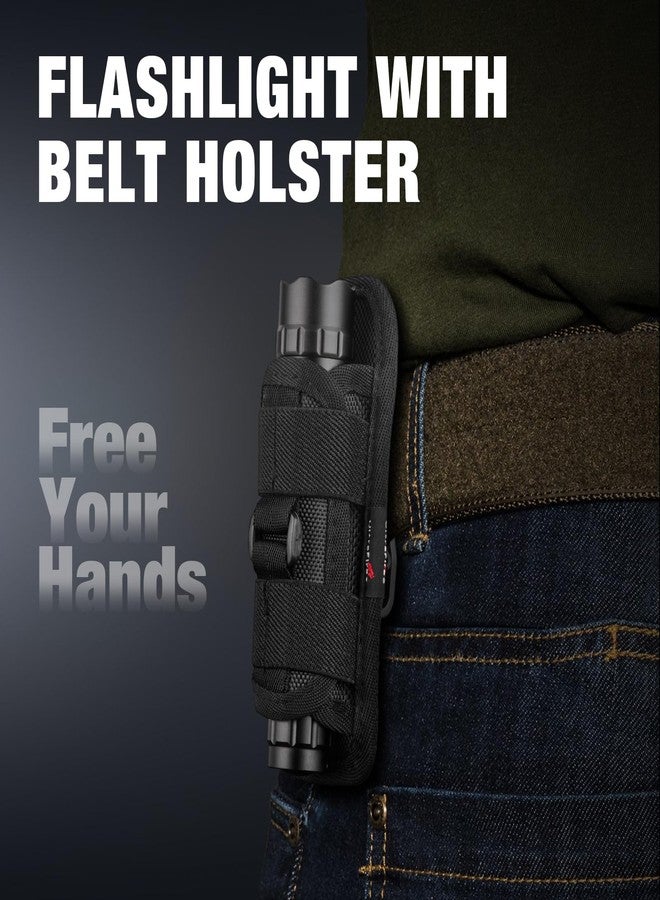 ULTRAFIRE Tactical Flashlight with Holster for Duty Belt, 1000 High Lumen Police Flashlight with Belt Holster, Rechargeable Law Enforcement Flashlight, 3 Modes Security Flashlights WF-501BX - Image 3