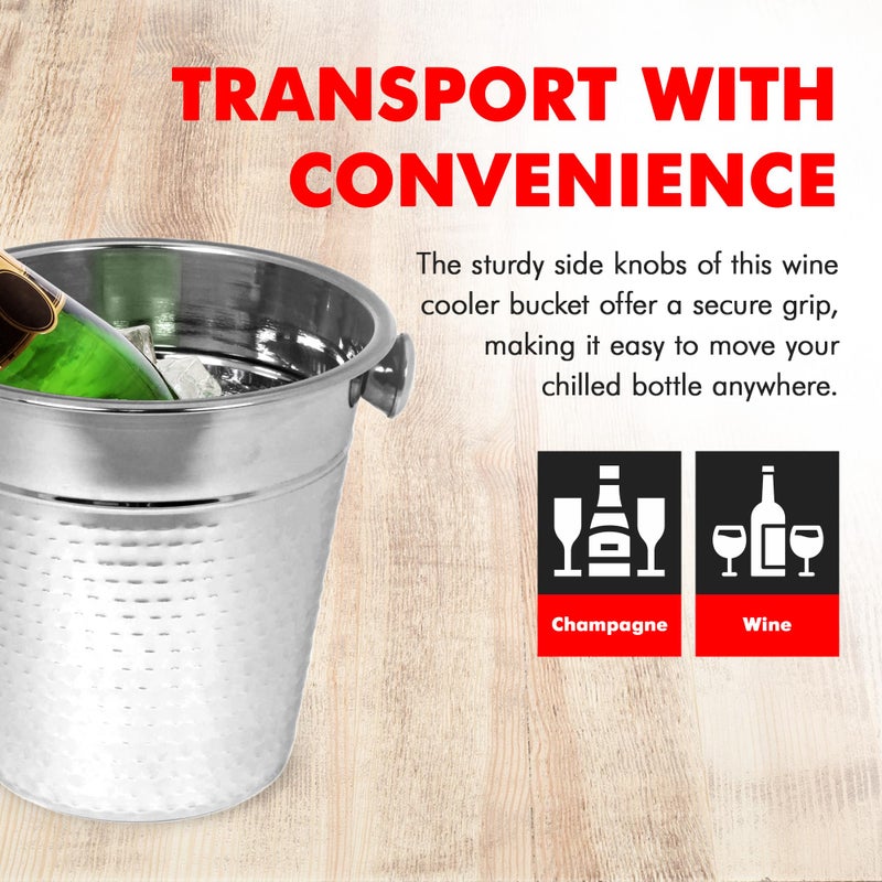 Chef Craft دلو الشمبانيا المطرق من شيف كرافت. 4 كوارت. من الفولاذ المقاوم للصدأ - Image 3