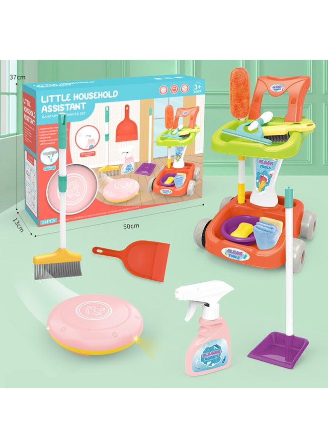 Play House Cleaning Toys Suit Children's Mop Cleaning Tools Cleaning Household Sweeper-Color:388-5 Configuration As Shown In The Figure 【15PCs】】 - Image 3