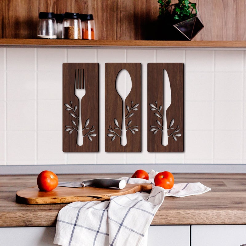 1 Set Fork Spoon Cutter Sign Wall Decor Cutout Wall Decor for Home Dining Room Restaurant - Image 4