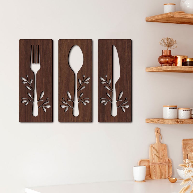 1 Set Fork Spoon Cutter Sign Wall Decor Cutout Wall Decor for Home Dining Room Restaurant - Image 3