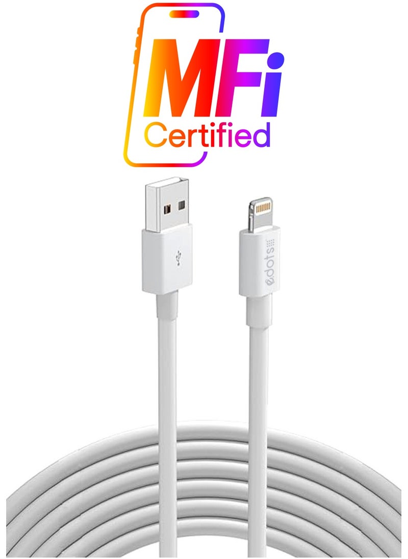 Edots Lightning to USB Charging Cable Cord Compatible iPhone 14/13/12/11 Pro/11/XS MAX/XR/8/7/6s Plus,iPad Pro/Air/Mini,iPod Touch  - Image 1