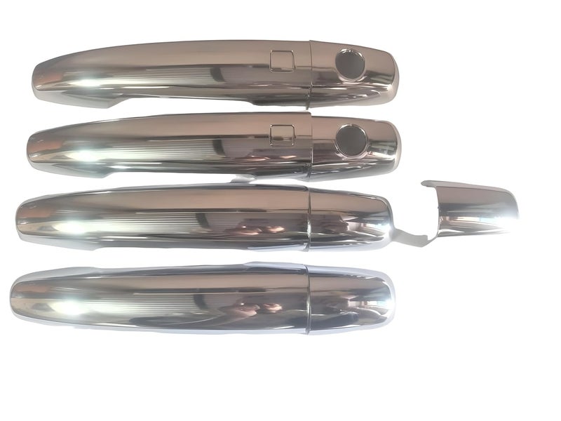 SmartFX غطاء مقبض باب حساس ماروتي سوزوكي بالينو 2015 وما بعدها مع ثقب حساس، تشطيب كروم، فضي، مادة ABS، مجموعة من 4 قطع - Image 4