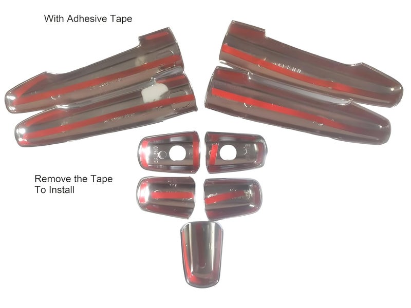 SmartFX غطاء مقبض باب حساس ماروتي سوزوكي بالينو 2015 وما بعدها مع ثقب حساس، تشطيب كروم، فضي، مادة ABS، مجموعة من 4 قطع - Image 3