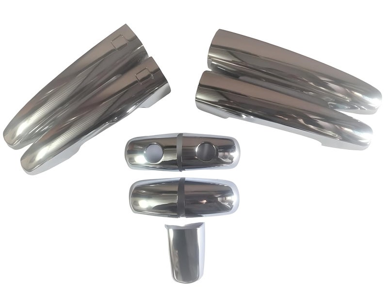 SmartFX غطاء مقبض باب حساس ماروتي سوزوكي بالينو 2015 وما بعدها مع ثقب حساس، تشطيب كروم، فضي، مادة ABS، مجموعة من 4 قطع - Image 2