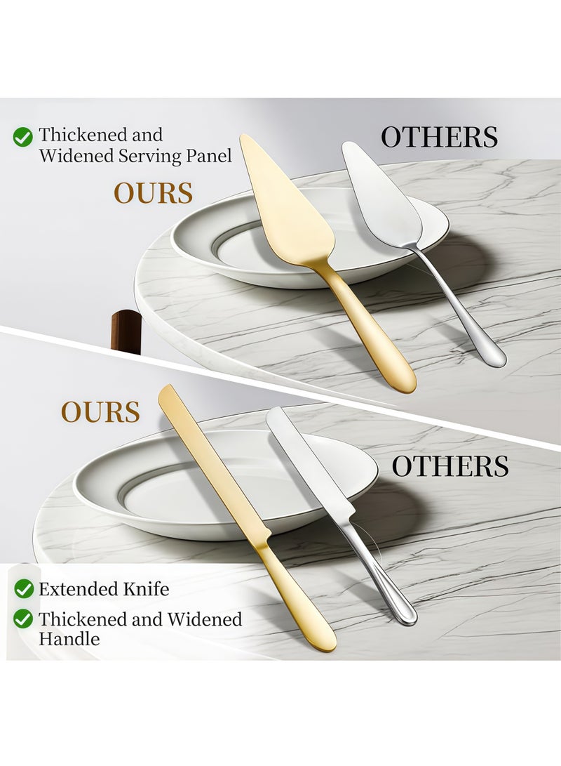 طقم تقديم الكيك، سكين وملعقة تقديم كيك الزفاف، أدوات تقطيع الكيك، قطاعة كيك من الفولاذ المقاوم للصدأ، سكين كيك مسنن، ملعقة تقديم حلويات احترافية للكيك، فطيرة الجبن، البيتزا - Image 5