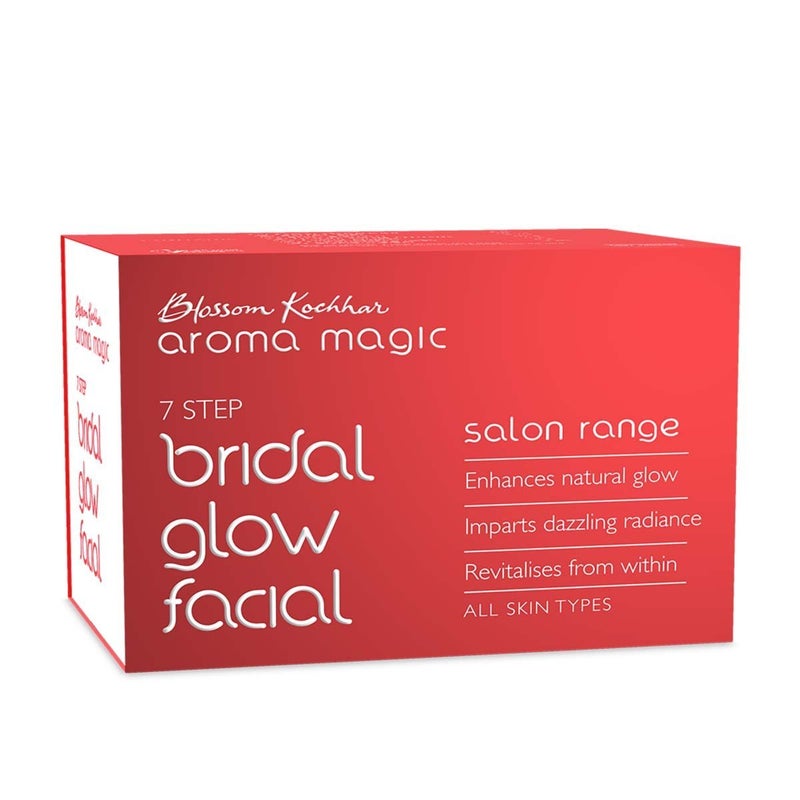 Aroma Magic Bridal Glow Facial Kit | 7-Step Facial for Radiance & Glowing Skin | Revitalizes Dull Skin & Deeply Nourishes | Salon-Quality Bridal Skincare at Home | Suitable for All Skin Types