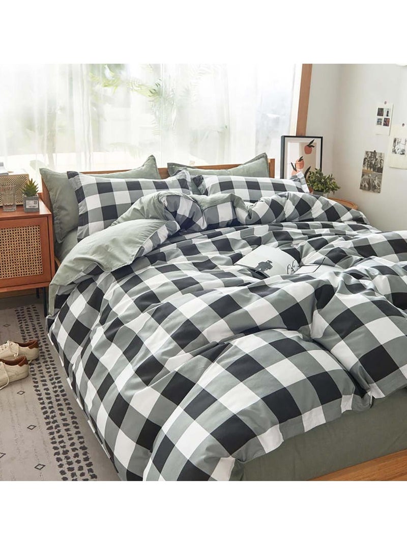 Sharpdo Four-piece bedding set microfiber soft quilt set with 1 quilt cover, 1 flat sheet and 2 pillowcases 1.8m bed（180*220cm）  - Image 2