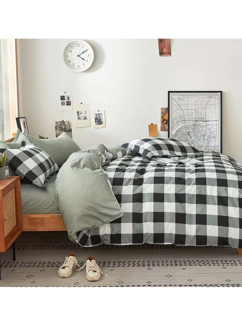Sharpdo Four-piece bedding set microfiber soft quilt set with 1 quilt cover, 1 flat sheet and 2 pillowcases 1.8m bed（180*220cm）  - Image 3