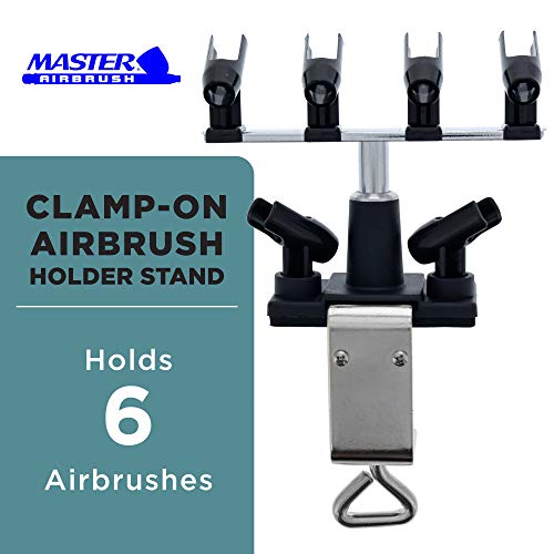 Master Airbrush Universal Clamp-On 6-Airbrush Holder - Airbrush Accessories & Supplies for Garage or Workspace - Image 2