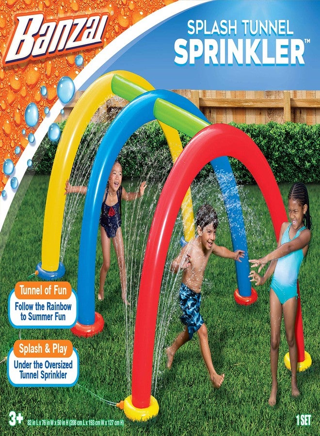 BANZAI Splash Tunnel Sprinkler, Length: 82 in, Width: 76 in, Height: 50 in, Inflatable Outdoor Backyard Splash Toy - Image 1