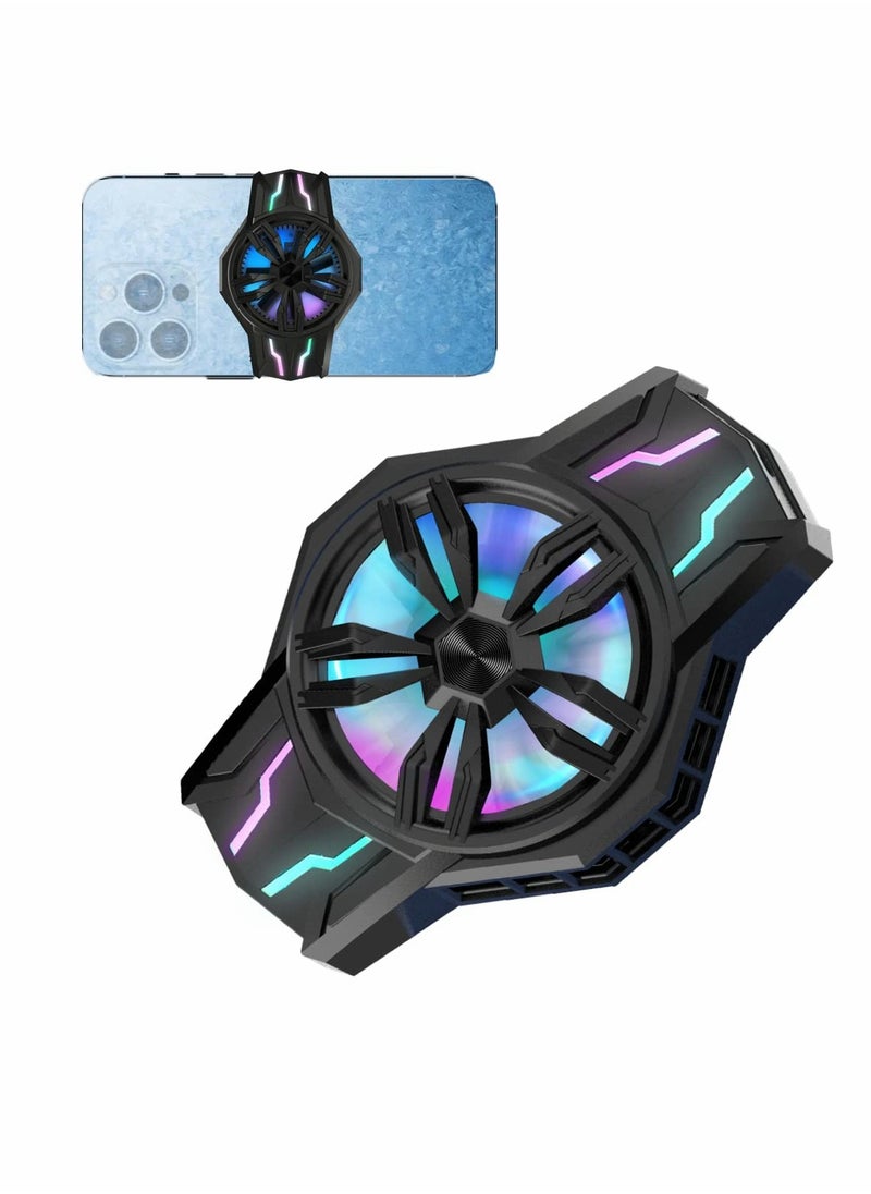 Beauenty Portable RGB Phone Cooler Fan for Gaming, Fast Cooling Pad for 4.5-7 inch Smartphones, Compatible with iPhone/Android, Ideal Mobile Radiator for Enhanced Gaming Experience.  - Image 1