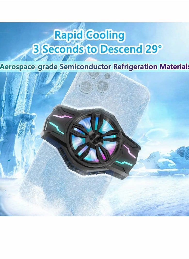 Beauenty Portable RGB Phone Cooler Fan for Gaming, Fast Cooling Pad for 4.5-7 inch Smartphones, Compatible with iPhone/Android, Ideal Mobile Radiator for Enhanced Gaming Experience.  - Image 4