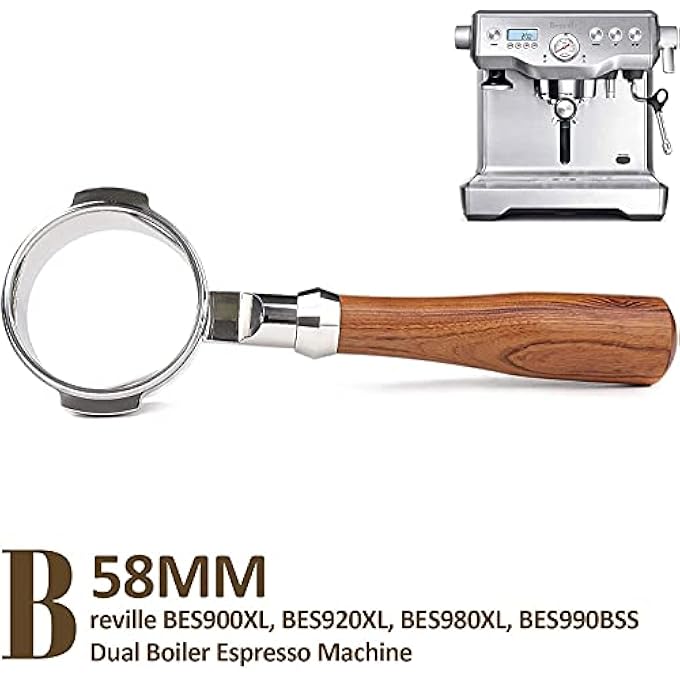 نيوزا فلتر قهوة بدون قاع مقاس 58 مم لماكينة قهوة الإسبريسو متوافق مع Breville Bes900Xl Bes920Xl Bes980Xl Bes990Bss 304 من الفولاذ المقاوم للصدأ - Image 5
