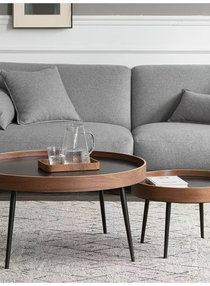 سي آند سي هوم طقم طاولات قهوة متداخلة عدد 2 بسطح خشبي وأرجل معدنية لغرفة المعيشة – 75×43 سم و50×37 سم - Image 5