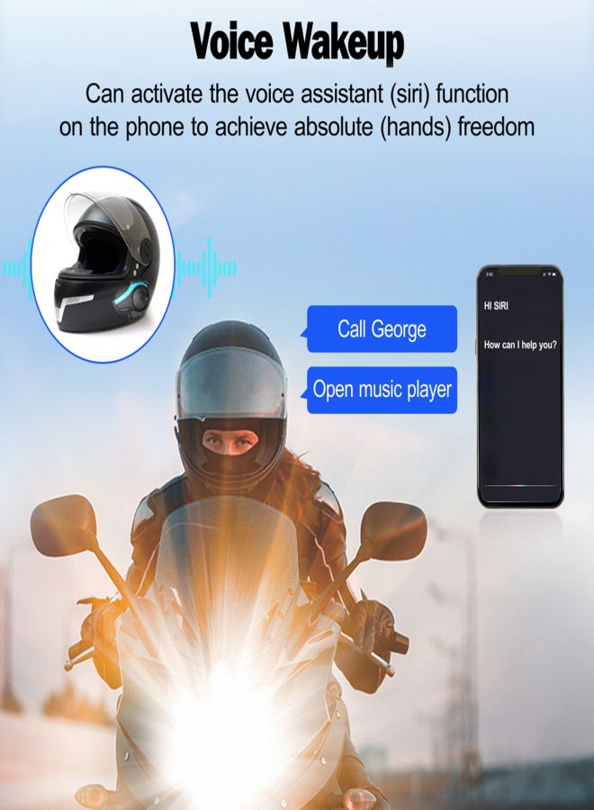  Hysnox Hysnox HY-02 Motorcycle Helmet Intercom BT5.0 Hands-free Interphone Full Duplex for Six Motorcycle Riders 2000M Range IP65 Waterproof with Microphone - Image 3