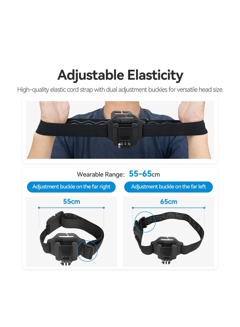 SOLARAE Head Strap Cap Clip Mount, with Phone Clip Vertical Mount Kit, 2-in-1 Cellphone POV Selfie Holder Head Mount, Fit for GoPro Max Hero Insta360 DJI Action iPhone Android, Video, Vlog - Image 5