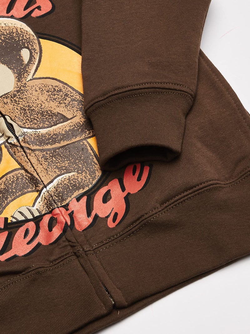 Curious George Little Boys' Toddler Character Hoodie, Brown, 2T - Image 3