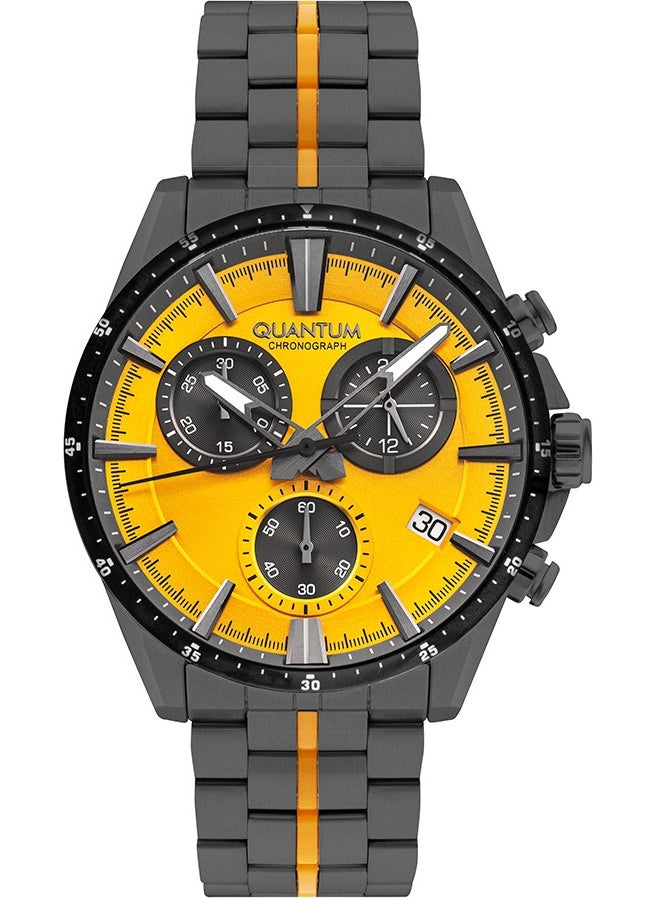 Quantum Steel Strap Men's Waterproof Wristwatch 