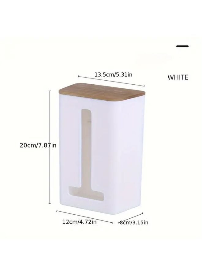 صندوق المناديل الأبيض المثبت على الحائط بدون حاجة للحفر مقاوم للماء والصدمات للتخزين في المطبخ والحمام - Image 1