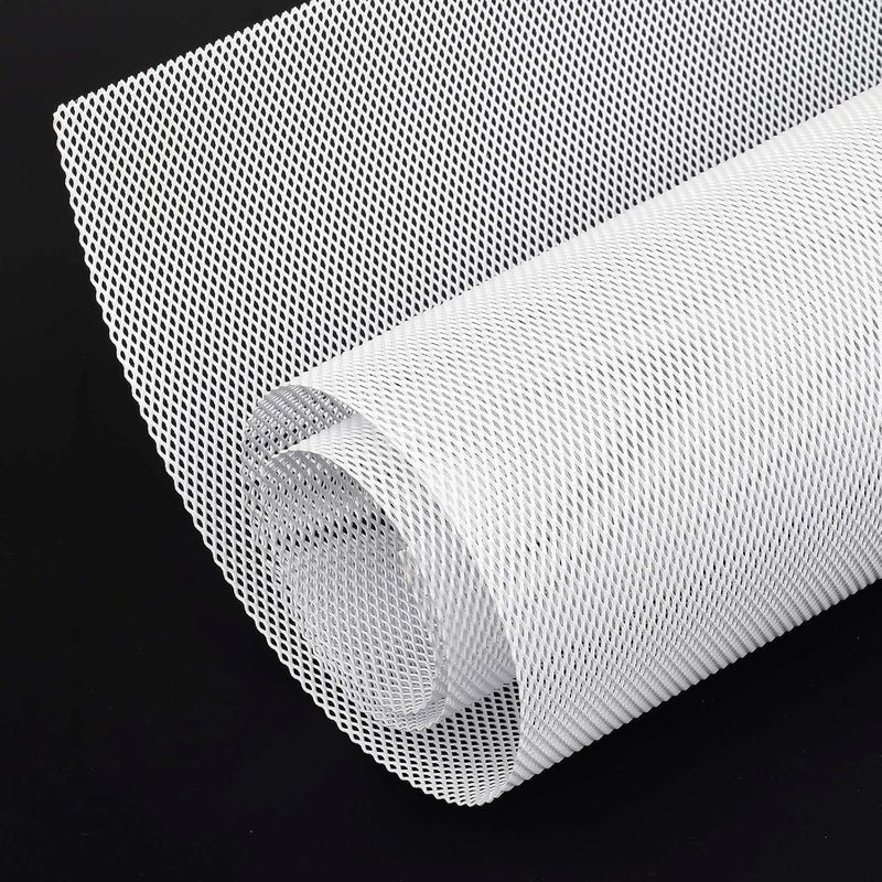 AggAuto Universal 40"x13" Car Grill Mesh - Aluminum Alloy Automotive Grille Insert Bumper Rhombic Hole 3x6mm, One of the Most Multifunctional Shape Grids White - Image 1